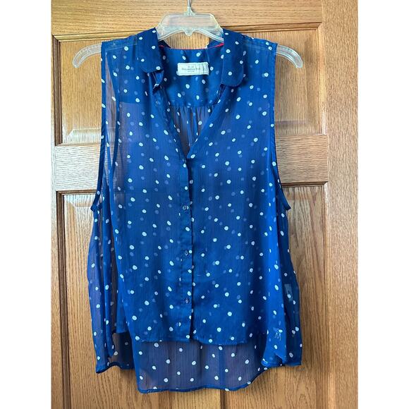 Abercrombie & Fitch Sleeveless Blouse Sheer Large - Picture 1 of 5